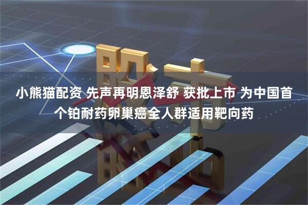 小熊猫配资 先声再明恩泽舒 获批上市 为中国首个铂耐药卵巢癌全人群适用靶向药